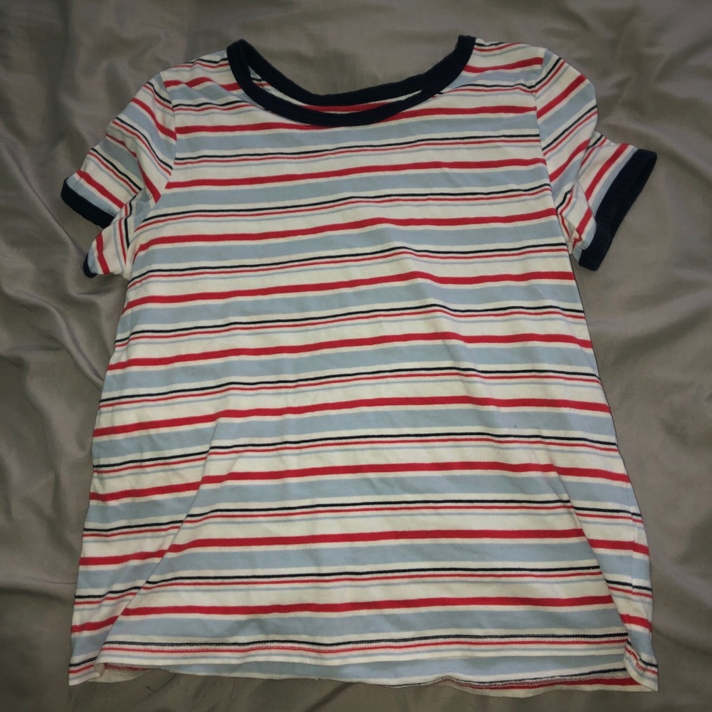 size small red white and blue american eagle shirt